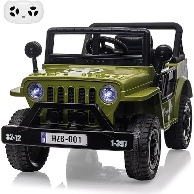 12V Kids Electric Ride On Car, All-Terrain Truck for Boys & Girls, Remote Control, Dual Motors, LED Lights, MP3 Player, Safety Belt