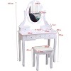 Modern Makeup Vanity, Girls Vanity Set with Lighted Mirror and Cushioned Stool, Make Up Table with 5 Drawers for Bedroom - 4 of 4