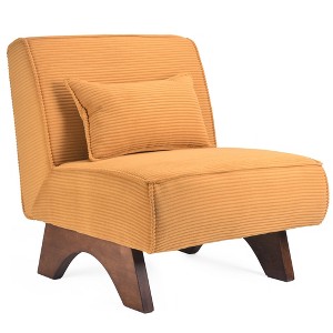 GlasFlength Accent Chairs Leisure and Reading Lounge Armless chair, Suitable for Living Room, Bedroom, Office, Yellow, 28.7"*34.3"*31.9" - 1 of 4