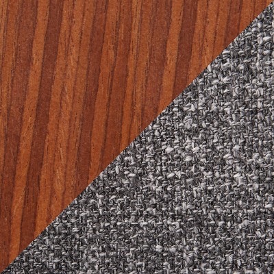 Walnut & Grey Swivel Mid-Century Modern Counter Stool, Set of 2