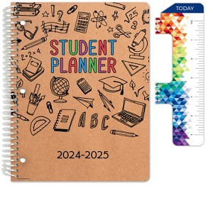 Global Datebooks Secondary Student Planner AY 2024-2025 - Block Style - 8.5"x11" (Kraft Doodles) - 1 of 4