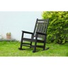 TiramisuBest Oversized Rocking Chair with Wood-Texture,Outdoor Rocking Chair for Adults,All Weather Resistant Porch Rocker for Lawn Garden,Black - 2 of 4