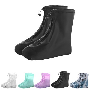 Unique Bargains Reusable Waterproof Shoe Covers Non-Slip for Men Women Easy to Clean Portable 1 Pair - 1 of 4