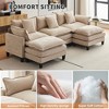 112" L-Shaped Sofa, Modular Sectional Sofa, Comfy Deep Seat Convertible Couch with Ottoman, Modern Minimalist Chenille Couch for Living Room - 3 of 4
