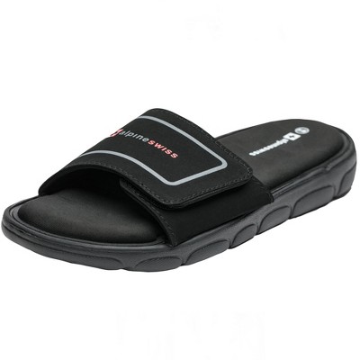 Alpine Swiss Gabe Men Slide Sandals Shock-absorbing foam Insole for Arch Support Adjustable Strap Athletic Sandals Anti-Slip Traction EVA Foam Outsole