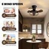 Ludomide 22 in. Indoor Industrial Black Small Caged Retractable Low Profile Ceiling Fan with Remote Included and No Bulb Included - image 4 of 4