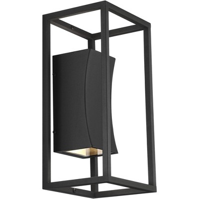 Textured Black LED Outdoor Wall Light with Sanded Glass Diffuser