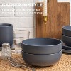 Stone cutlery set with mug | Microwave and dishwasher safe | Non toxic | Stackable matte glazed 3-person kitchen utensil, 12 piece set - 3 of 4