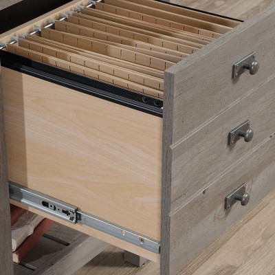 Mystic Oak Coastal Desk with Letter-Size File Drawer and Storage Shelf