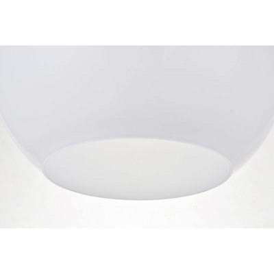 Elegant Brass and Frosted White Glass Globe Pendant Light