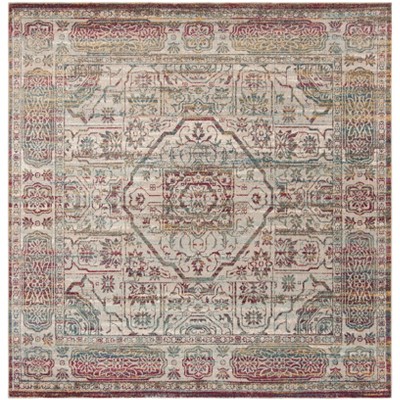 6'5"x6'5" Loomed Medallion Square Area Rug Red - Safavieh