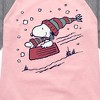 Girls' - Peanuts - Snoopy Sledding Shirt Tail Raglan Graphic T-shirt - 2 of 4