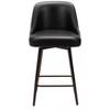 Counter Stool – 38.2" H With Black Faux Leather Seat & Bronze Powder Coated Steel Frame By Zuo Modern - 4 of 4