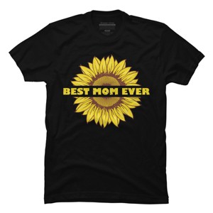 Men's Design By Humans Happy Mothers Day Best Mom Ever Sunflower By CarambaArt T-Shirt - 1 of 2