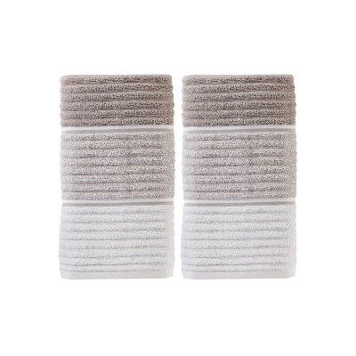grey and brown towels