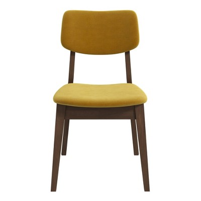 Vynxaria Dark Yellow Dining Chairs - Set of 2 for Mid-Century Charm