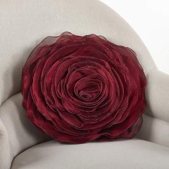 Saro Lifestyle Rose Design Throw Pillow