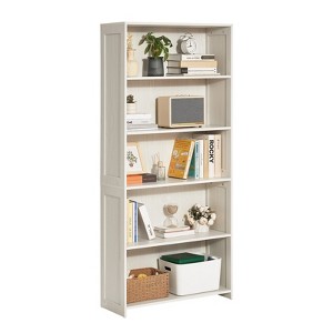 5-Tier Wide Bookshelf, 68" Freestanding Wooden Bookcase with Open Display Storage Shelves - 1 of 4
