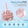 Luupatchy Clear Tote Bag - 12x12x6, Durable PVC with Organized Pockets, Versatile for Events, Beach & Shopping, Pink - 4 of 4