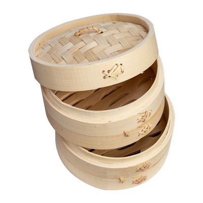 Joyce Chen 6-Inch Natural Bamboo 2-Tier Steamer Basket