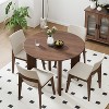 Wooakway 30"H Round Wood Dining Table Kitchen Table Conference Table with 4 Legs - 2 of 4