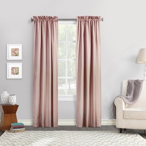 Commonwealth ThermaLogic Ticking Stripe 2-Piece Panel With 2" Header 3" Rod Pocket Side and Bottom Hem - Burgundy - 1 of 3