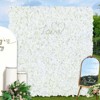 Wikineon Flower Wall Backdrop Silk Panel- Flower Wall Panel 12 Pcs White Flower Wall Backdrop Wedding 4ftx8ft Floral Background - 2 of 4
