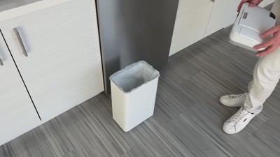 White Stainless Steel Touchless Sensor Kitchen Trash Can