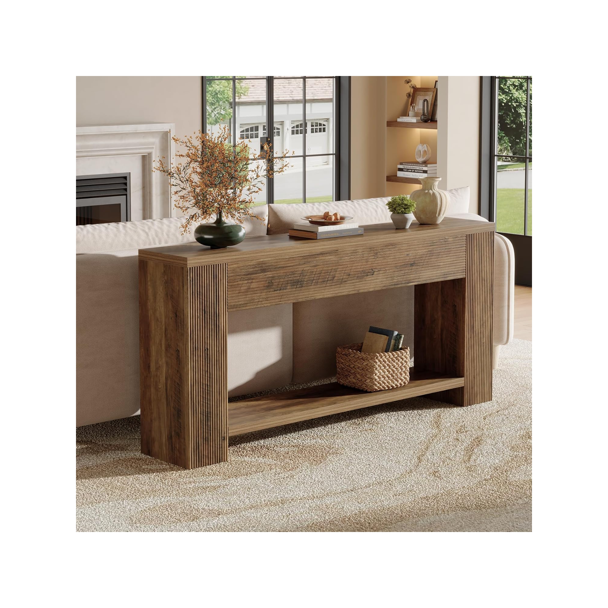 Tribesigns 70.9"Console Tables for Entryway, Narrow Wooden Long Sofa Table Behind The Couch, for Living Room, Entrance, Foyer, Rustic Brown
