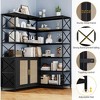 Corner Bookshelf with Storage, 6-Tier L-Shaped Bookcase with Drawers for Living Room and Home Office - 4 of 4