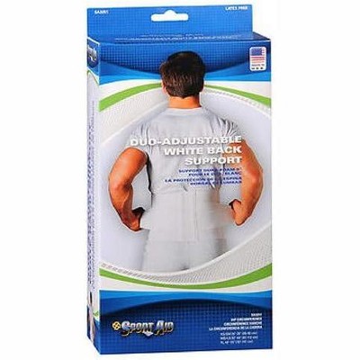 Sport Aid Duo-Adjustable Back Belt Support XS/SM White