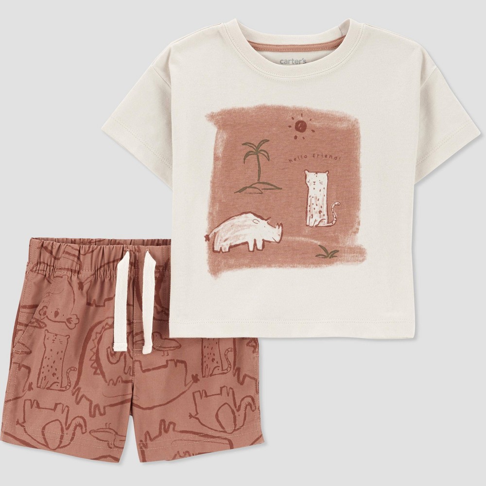Carter's Just One You® Baby Boys' Safari Top & Bottom Set - Brown 6M