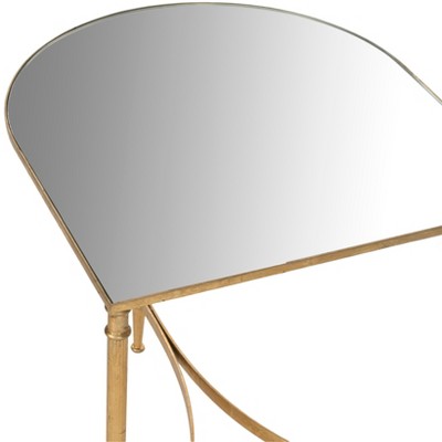 Nevin Gold Mirrored Curved Accent Table