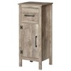 kleankin Bathroom Floor Cabinet Storage Cupboard with Drawer and Adjustable Shelf for Entryway or Living Room, Barnwood - 4 of 4