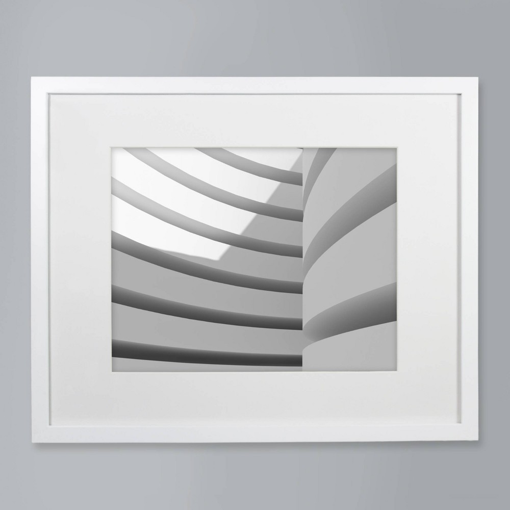16" x 20" Matted to 11"x 14" Thin Gallery Frame White - Threshold™: Modern Wall Decor, Beveled Acid-Free Mat