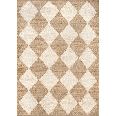 Nuloom Louie Diamond Checkerboard Jute Area Rug