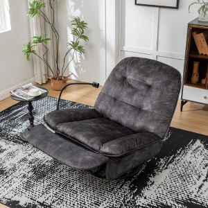 ORRD Oversized Recliner Chair with Phone Holder, Swivel Gliding Rocking Recliner for Living Room, Large Comfortable Reading Chair，Black - 1 of 4