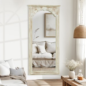 PexFix Full Length Vintage Carved Soild Wood Frame Wall Mirror Leaning Mirror - 1 of 4