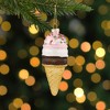 Northlight 5" Neapolitan Ice Cream Cone Glittered Glass Christmas Hanging Ornament - 2 of 4