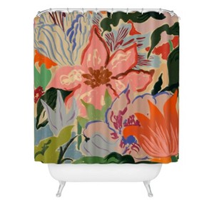 Summer Bouquet Shower Curtain - Deny Designs: 74 Inch Length, Microfiber, Machine Washable, Ring Top Hanging Style - 1 of 2