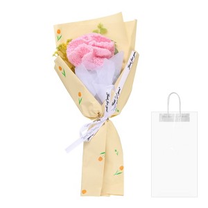 Unique Bargains Decorative Handmade Knitted Artificial Carnation Crochet Bouquet - 1 of 4