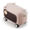 DOMETOUR 2-In-1 Kids Ride On Suitcase, Toddler Carry On Luggage with Wheels, Children Travel Essential for Airplane, Pink - 3 of 4