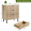 Wave Fluted 3 Drawer Dresser, 28'' Wide Chest of Drawers with Anti-Tipping Device, Tall Wood Nightstand with Storage and Metal Legs for Bedroom - 2 of 4