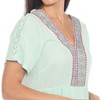 Women's Short Sleeve Embroidered V-Neck Shift Dress - White Mark - 4 of 4