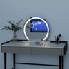 ELECWISH 23.6" Round LED Vanity Mirror with Stand - 3-Color Touch Control, 10X Magnifier, USB Port, Wall Mountable, White - 2 of 4