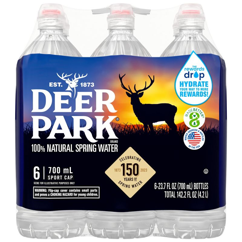 Deer Park Brand 100% Natural Spring Water - 6pk/23.7 fl oz Sport Cap Bottles, 4 of 11