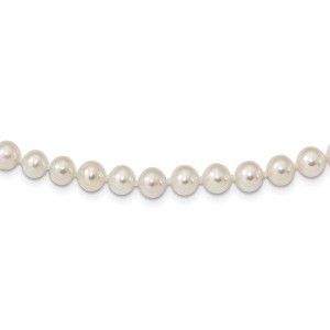Black Bow Jewelry 6-7mm, White FW Cultured Pearl & Sterling Silver Clasp Necklace - 1 of 4