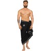 LA LEELA Men's Swimwear Cover Up Samoan Beachwear Summer Long Wrap Casual Embroidery Vacation Lava Lava For Men Sarongs Cover-Up One Size Smokey - 2 of 4