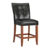Set of 2 24" Alexandra Button Tufted Counter Height Barstool Dark Brown - Inspire Q: Rubberwood Frame, Vinyl Upholstery - 2 of 4