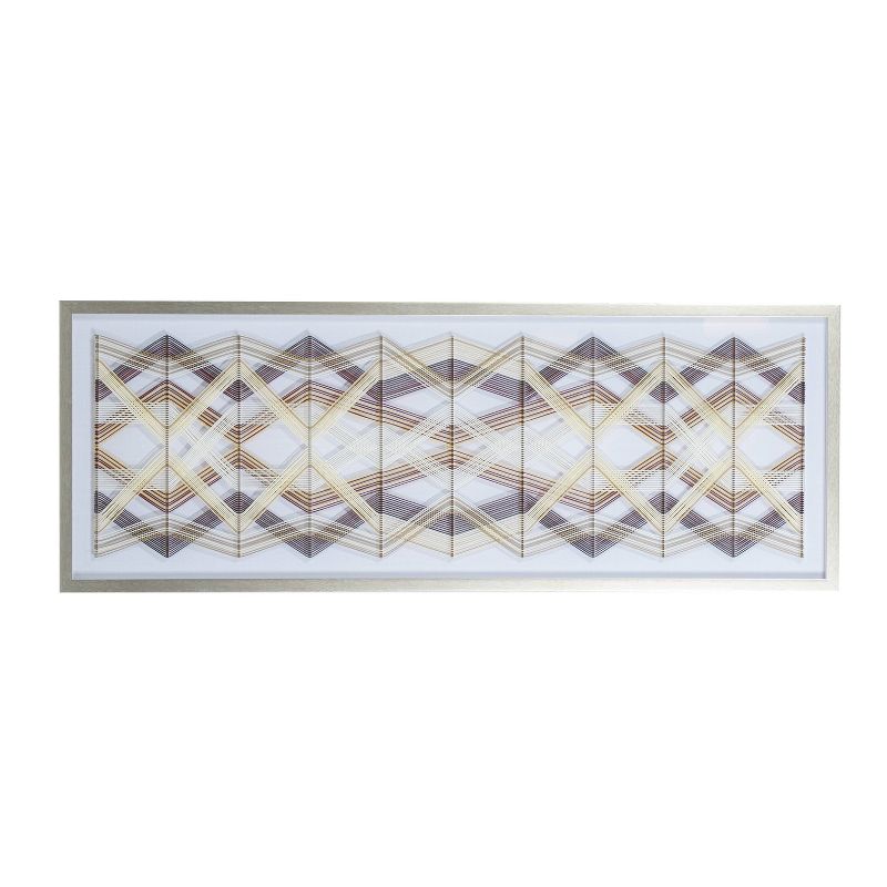 Cotton Geometric Handmade String Art Framed Wall Art with Silver Frame Multi Colored - Olivia &#38; May, 2 of 19